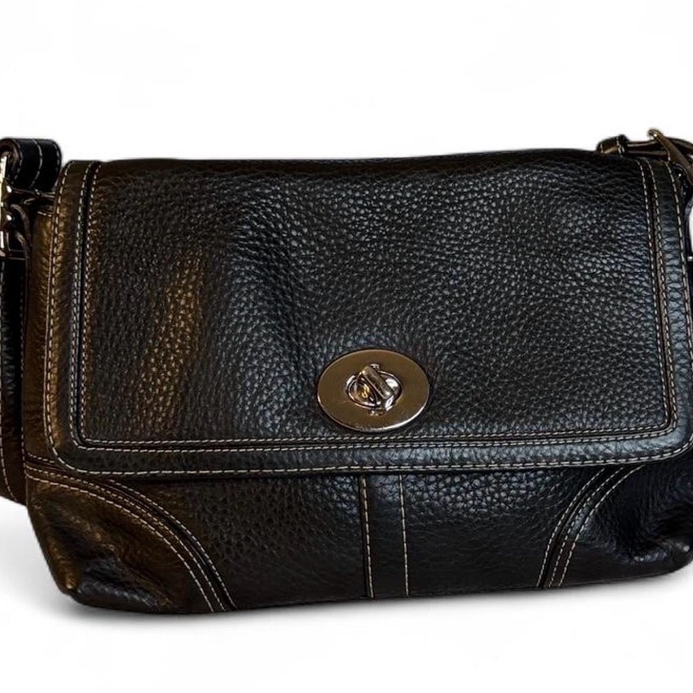 Coach Black Pebbled Leather shoulder Bag - Picture 4 of 10